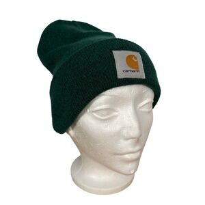 Carhartt Workwear Green Beanie Acrylic Ribbed Knit Hat OSFA Mens Womens